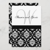 Aangepaste bruiloft Uitnodigingsmonogram Names Dam Kaart (Voorkant / Achterkant)