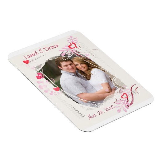 Aangepaste bruiloft / Valentijnsdag fotomagneet Magneet (Rechterzijde)