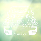 Aangepaste bruiloft venster Cling Raamsticker (Vel 3)