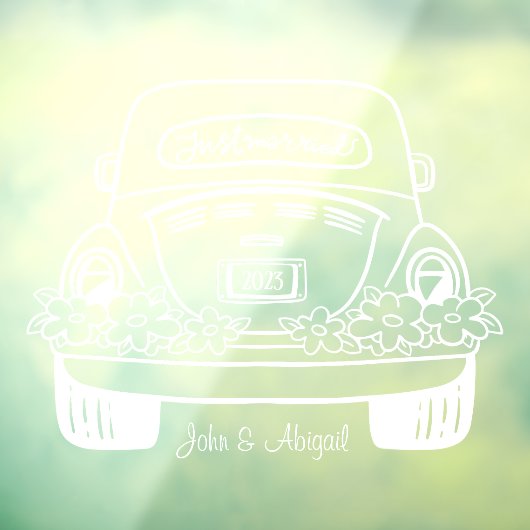 Aangepaste bruiloft venster Cling Raamsticker (Vel 3)