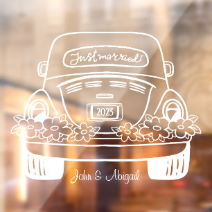 Aangepaste bruiloft venster Cling Raamsticker