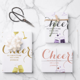 Aangepaste bruiloft voor Cheers Script Inpakpapier Vel