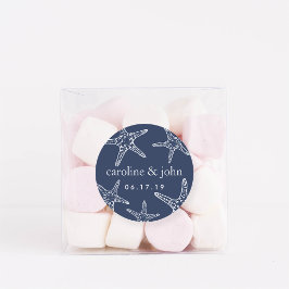 Aangepaste bruiloft voor marineschepen en witvis ronde sticker