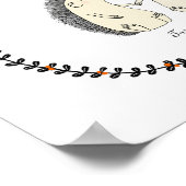 Aangepaste bruiloft voor paarse cute hedgel afdruk poster (Hoek)