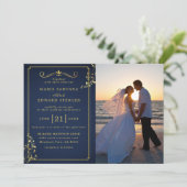 Aangepaste bruiloft voor parketfoto's kaart (Staand voorkant)