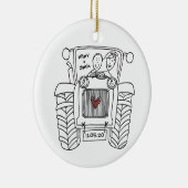 Aangepaste bruiloft voor tractoren keramisch ornament (Rechts)