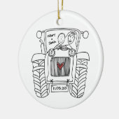 Aangepaste bruiloft voor tractoren keramisch ornament (Links)