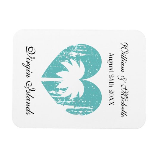 Aangepaste bruiloft voor tropisch strand magneet (Horizontaal)