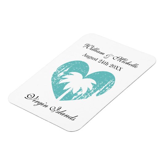 Aangepaste bruiloft voor tropisch strand magneet (Linkerzijde)