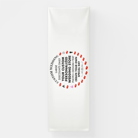 Aangepaste bruiloft Welkom Teken 4' x 12' Vinyl Ba Spandoek (Verticaal)