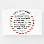 Aangepaste bruiloft Welkom Teken 4' x 6' Vinyl Ban Spandoek (Horizontaal)