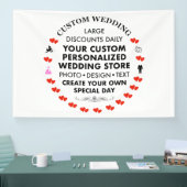 Aangepaste bruiloft Welkom Teken 4' x 6' Vinyl Ban Spandoek (Beurs)