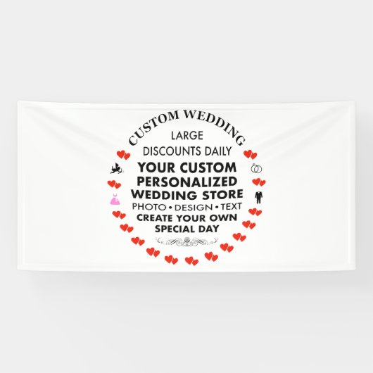 Aangepaste bruiloft welkom teken 4 'x 8' Vinyl Ban Spandoek (Horizontaal)