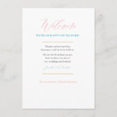 Aangepaste bruiloft Welkomstkaart Kaart: VOOR Jenn Informatiekaartje (Voorkant)