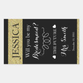 aangepaste bruiloft wijn fles label bruidsmeisje (Voorkant)