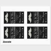 aangepaste bruiloft wijn fles label tafel snor (Vel)