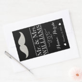 aangepaste bruiloft wijn fles label tafel snor (Envelop)