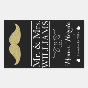 aangepaste bruiloft wijn fles label tafel snor