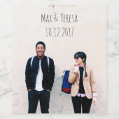 Aangepaste bruiloft wijn label etiket (Enkel label)