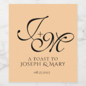 Aangepaste bruiloft wijn label – gepersonaliseerde wijn etiket (Enkel label)