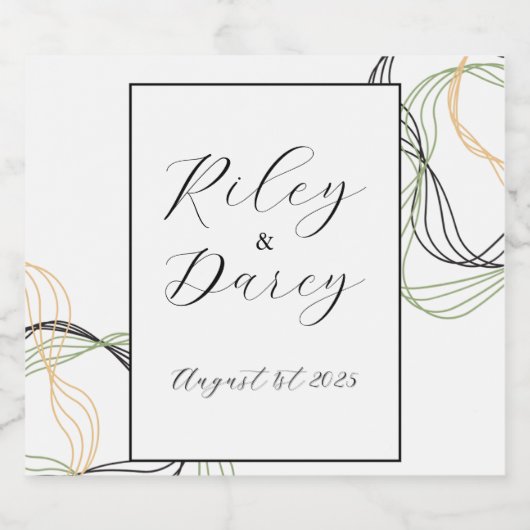 Aangepaste bruiloft wijn label sparkling wijnetiket (Enkel label)