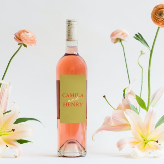 Aangepaste bruiloft wijn & mousserende wijn fles l etiket