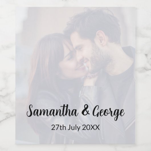 Aangepaste bruiloft wijnfles met foto wijn etiket (Enkel label)