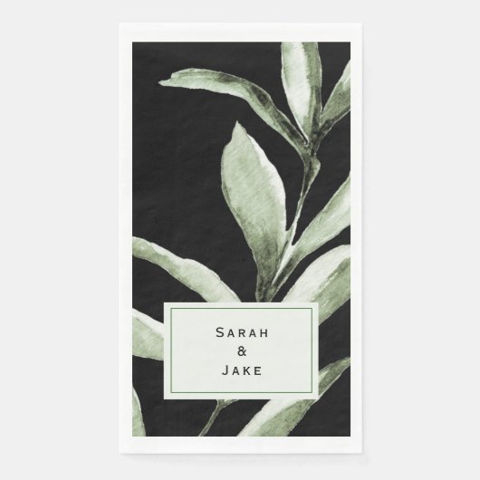 Aangepaste bruiloft - zwart servet (Voorkant)