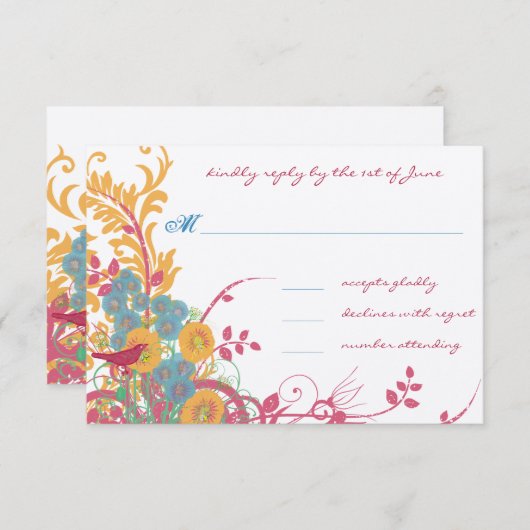 Aangepaste bruiloften RSVP kaartje (Voorkant / Achterkant)