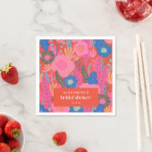 Aangepaste Bruiloftsfeest Boho Bloemrijk Roze Rood Servet (Insitu)