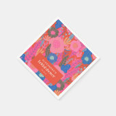 Aangepaste Bruiloftsfeest Boho Bloemrijk Roze Rood Servet (Hoek)