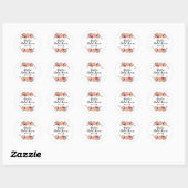 Aangepaste Bruiloftsfeestbloem Ronde Sticker (Vel)