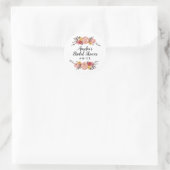Aangepaste Bruiloftsfeestbloem Ronde Sticker (Tas)