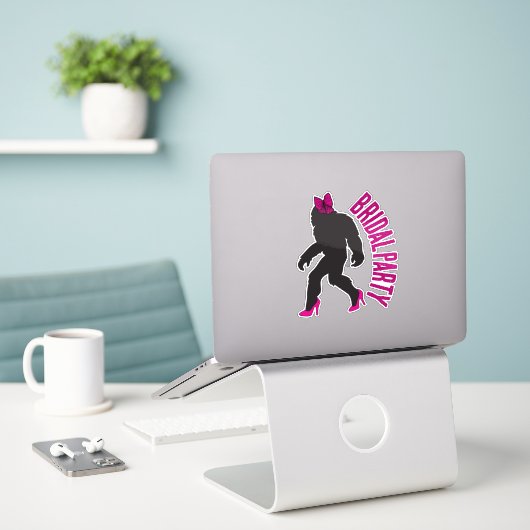 Aangepaste bruiloftsgeschenken chic sassy Sasquatc Sticker (Laptop op bureau)