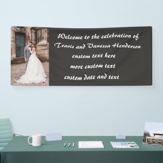 Aangepaste bruiloftsreceptie spandoek (Beurs)