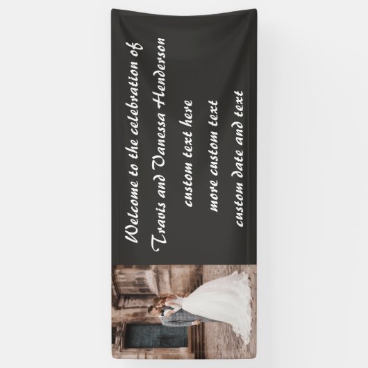 Aangepaste bruiloftsreceptie spandoek (Verticaal)