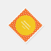 Aangepaste bruiloftsshower met leuke vintage oranj servet (Hoek)