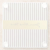 Aangepaste bruin- en crèmestrepen met verticale st glazen onderzetter (Achterkant)