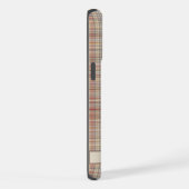 Aangepaste bruin grijs roze geruit patroon iPhone hoesje (Rechterkant)