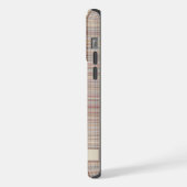 Aangepaste bruin grijs roze geruit patroon iPhone hoesje (Linkerkant)