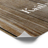 Aangepaste Bruin Hout & Lichten Huwelijk Welkom Te Poster (Hoek)