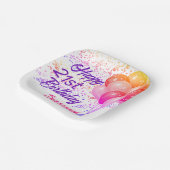 Aangepaste bruine Confetti op jaardag met ballonne Papieren Bordje (Gebogen)