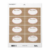 Aangepaste bruine geruite keukenlabels etiket (Full Sheet)