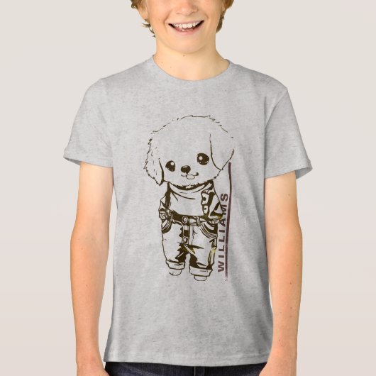 Aangepaste Bruine Grafische Naam T-Shirt Tri-Blend (Voorkant)