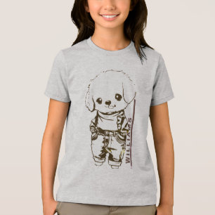 Aangepaste Bruine Grafische Naam T-Shirt Tri-Blend