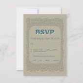 Aangepaste bruine kant RSVP trouwkaart Kaartje (Voorkant)