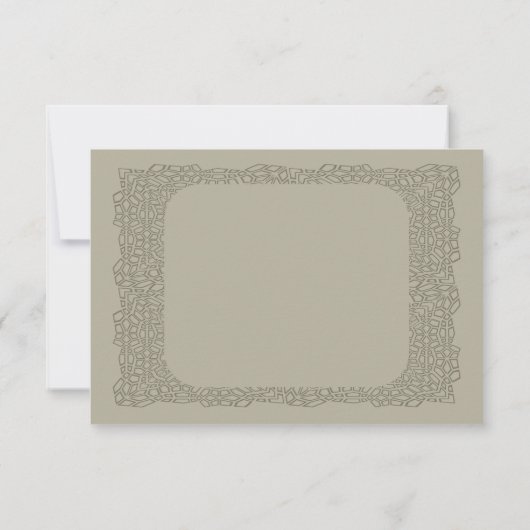Aangepaste bruine kant RSVP trouwkaart Kaartje (Achterkant)