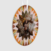 Aangepaste bruine oranje kerstster foto cadeau boo ornament (voorkant)