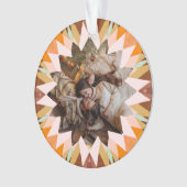 Aangepaste bruine oranje kerstster foto cadeau boo ornament (voorkant)