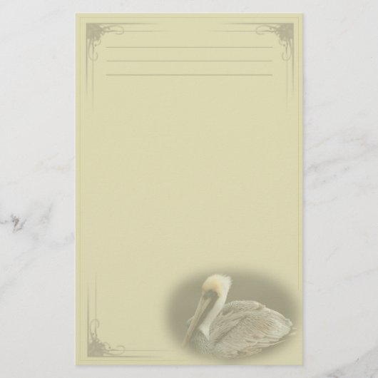 Aangepaste bruine Pelican Stationery Briefpapier (Voorkant)